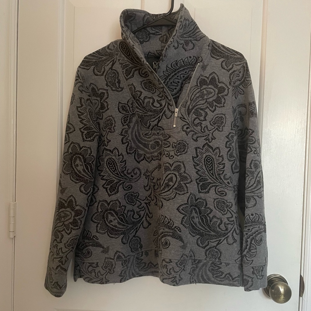 Croft & Barrow Gray Paisley Sweater